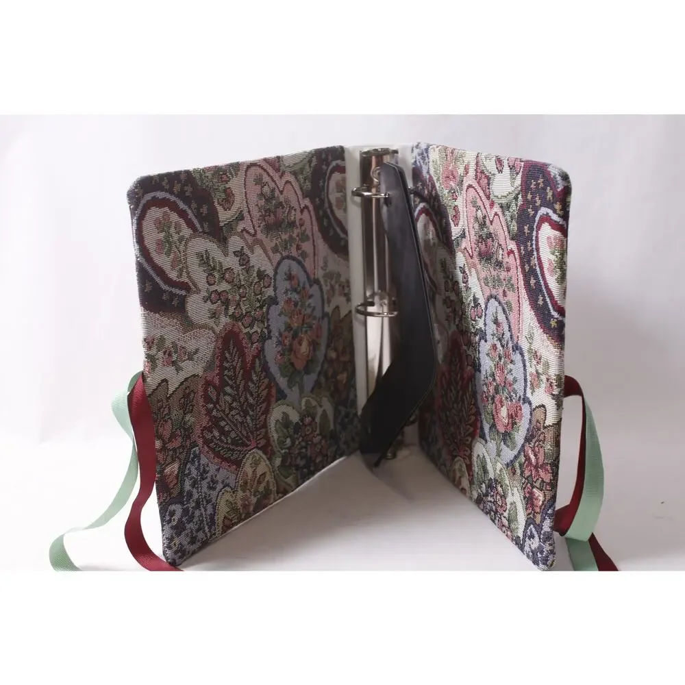 Floral Tapestry Cover 3-hole Binder Papers Documents Scrapbooking ~260423-WH 822